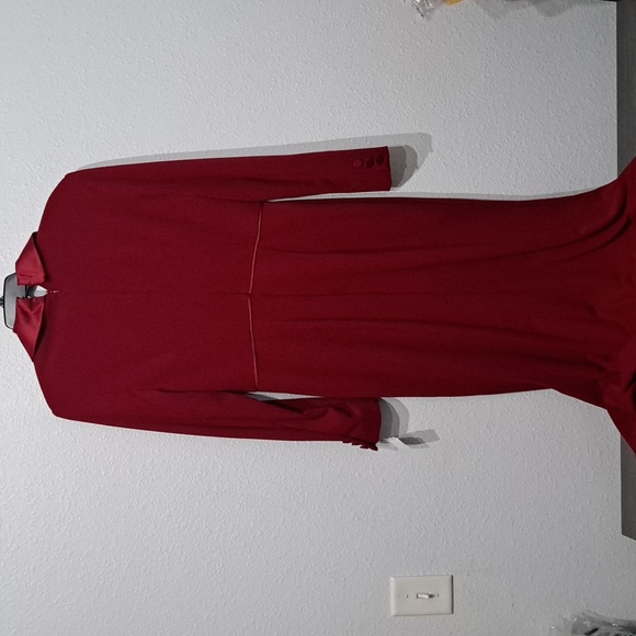 Adrianna Papell Red Crepe Tuxedo Gown - Picture 13 of 14